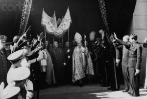 fran 1941 requiem of the late King Alphonso XIII under a canopy and accompanied by the bishop